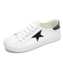 2017 New Autumn Summer Solid Color Low Canvas White Casual Brand Women Flat Shoes Fashion Lace Up Shoe Breathable