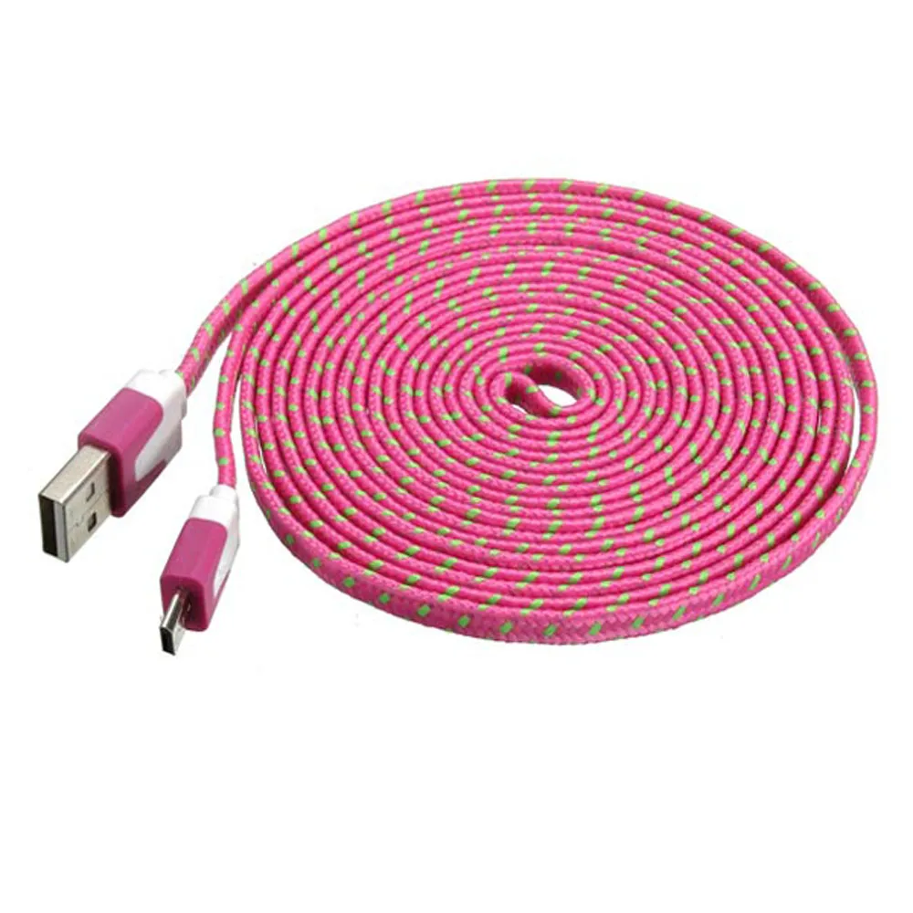 مصغرة كابل يو اس بي المصغّر usb شاحن سريع البيانات للقرص الهاتف المحمول 3 M نسيج مزين سلك مسطح usb تمديد الهاتف المحمول z75