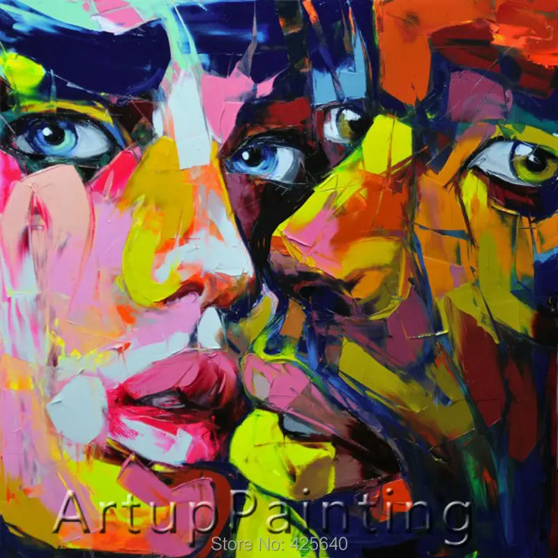 

Palette knife painting portrait Palette knife Face Oil painting Impasto figure on canvas Hand painted Francoise Nielly 013