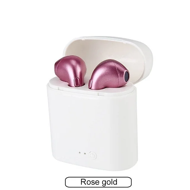 TWS Bluetooth наушники Handfree гарнитура беспроводные наушники спортивные беспроводные наушники стерео fone Auriculares с зарядной коробкой - Цвет: Double rose gold