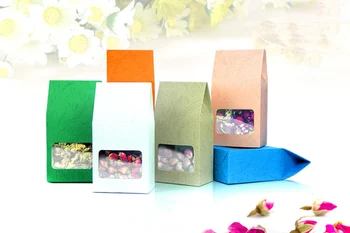 

100pcs/lot 8cm+15.5cm+5cm embossed organist square window boxes ziplock bag food bags
