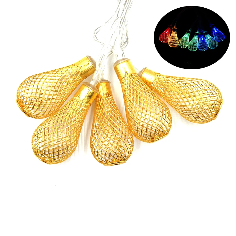 Battery String Lights multicolor metal bulb design light strings Xmas