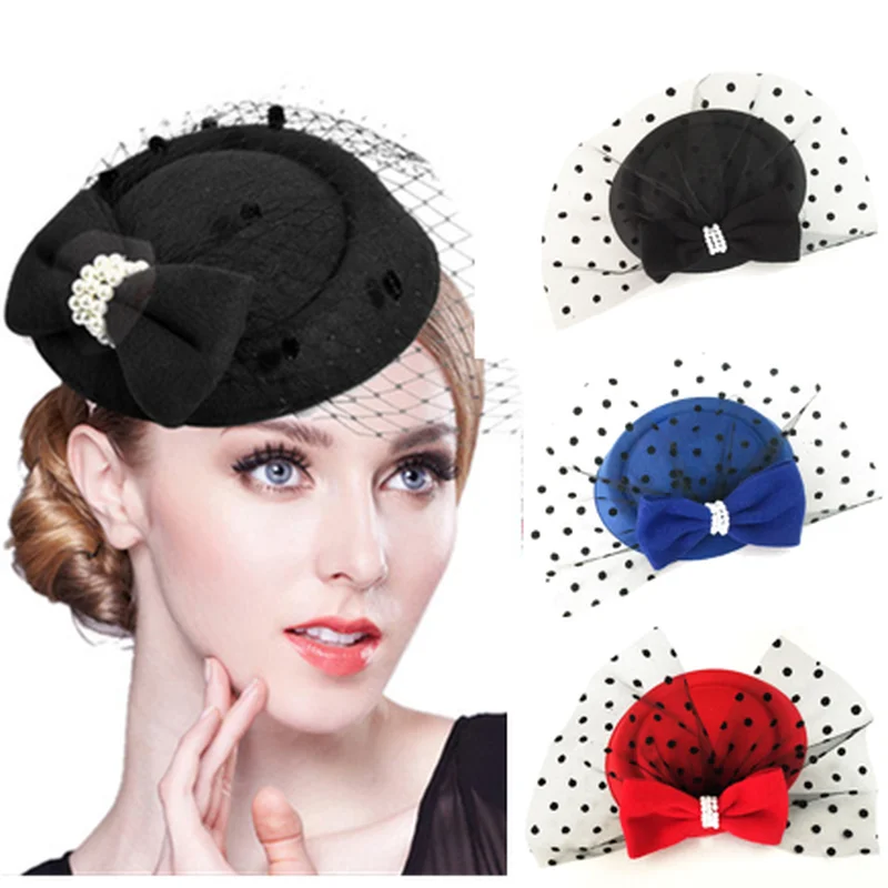 Women Fascinator Cambric Cocktail Vintage Top Hat Hairband Headband