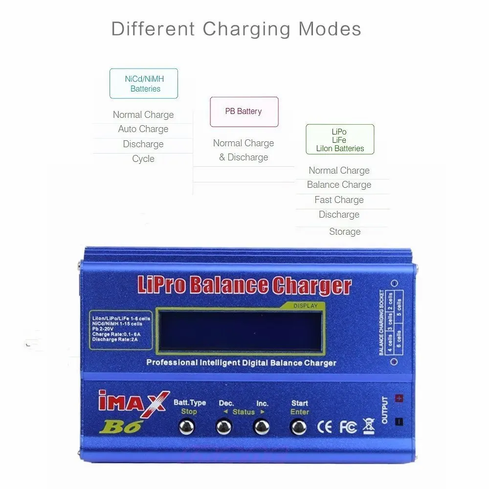 Зарядний пристрій LiPo IMAX B6 50W RC Акумулятори NiMH NiCd