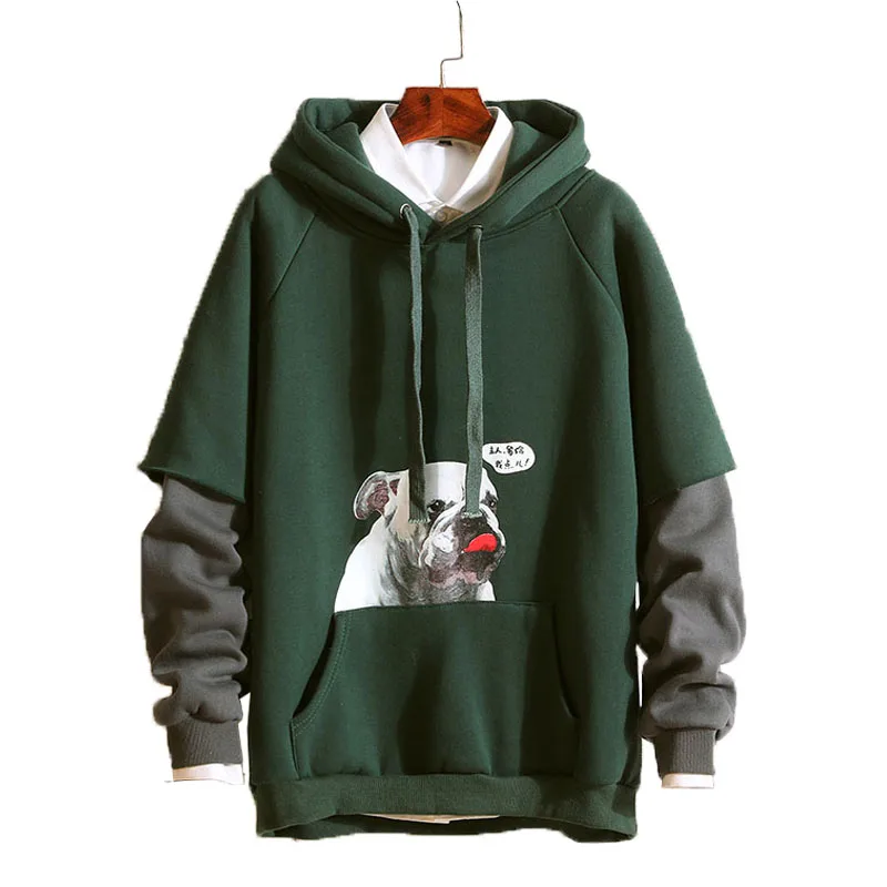 Spring Casual Hoodies Fashion New men's  Sweatshirts  Hip Hop Sweat Printed Dog 