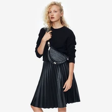 Новое седло сумка с животным принтом аллигатора кожаная сумка круглая Женская винтажная половина лунные мешки новая мода Ins