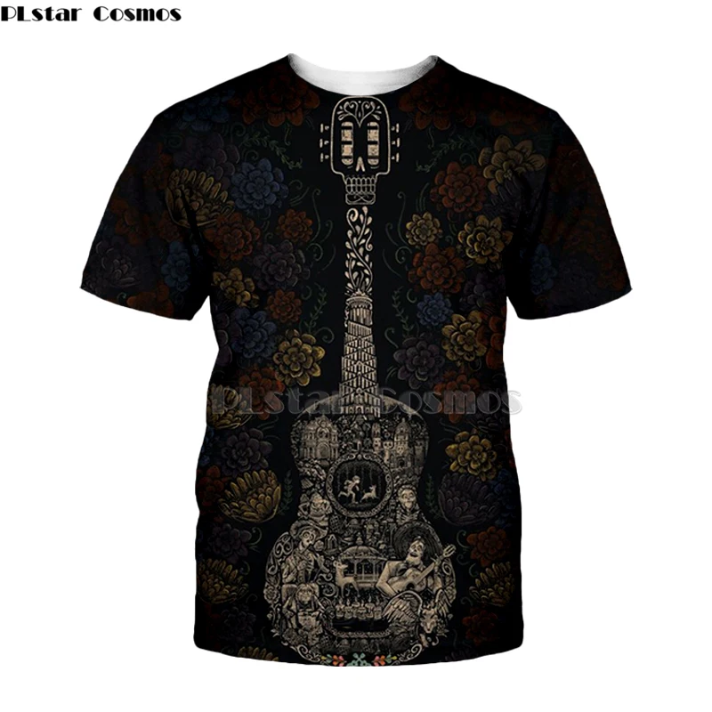

Guitar art Musical instrument 3D full printing fashion t shirt Unisex hip hop style tshirt streetwear casual summer style-2