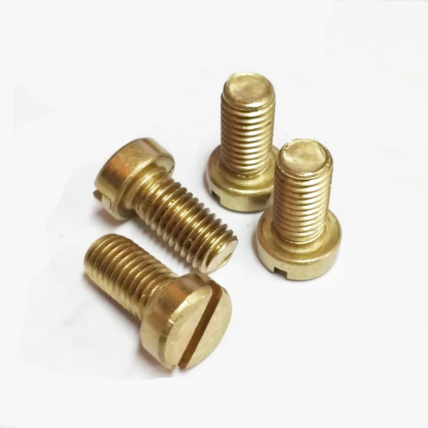 20pcs M2.5 M3 M3.5 M4 copper brass slotted pan screws grooving screw cylinder head bolt repairing antique furniture bolts | Обустройство