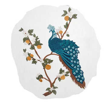 

Newquality embroidered around 50*35cm peacook patches for clothes such a jack, sewing patches for clothing