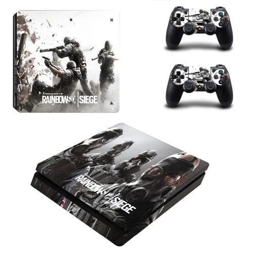 YSP4S-1206 PS4 тонкая кожа Стикеры для Игровые приставки 4 консоли и 2 контроллеры PS4 тонкая виниловая наклейка, стикер-Тома Клэнси Радуга шесть осада - Цвет: YSP4S-1206