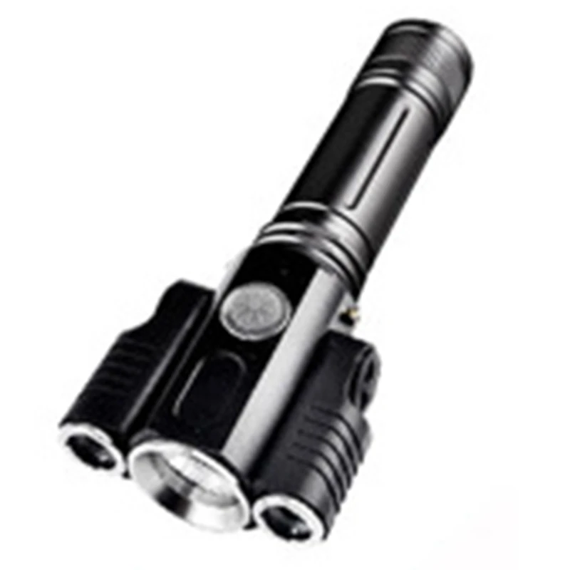 

Aluminum Alloy Multi-Function Strong Light Triple Head Aircraft Flashlight Outdoor Lighting Night Riding Outdoor Lighting