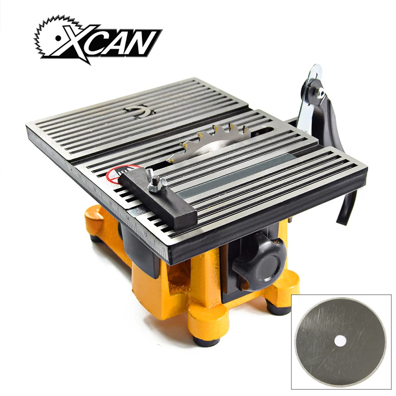 XCAN 220V 60w Mini Table Saw/Mini Bench Saw for cut Stone Wood Copper