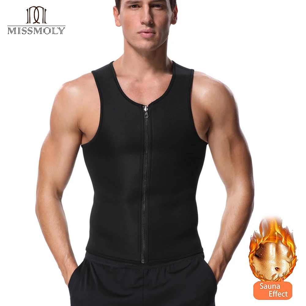 

Men's Body Shaper Sweat Workout Tank Top Slimming Neoprene Vest for Weight Loss Tummy Fat Burner