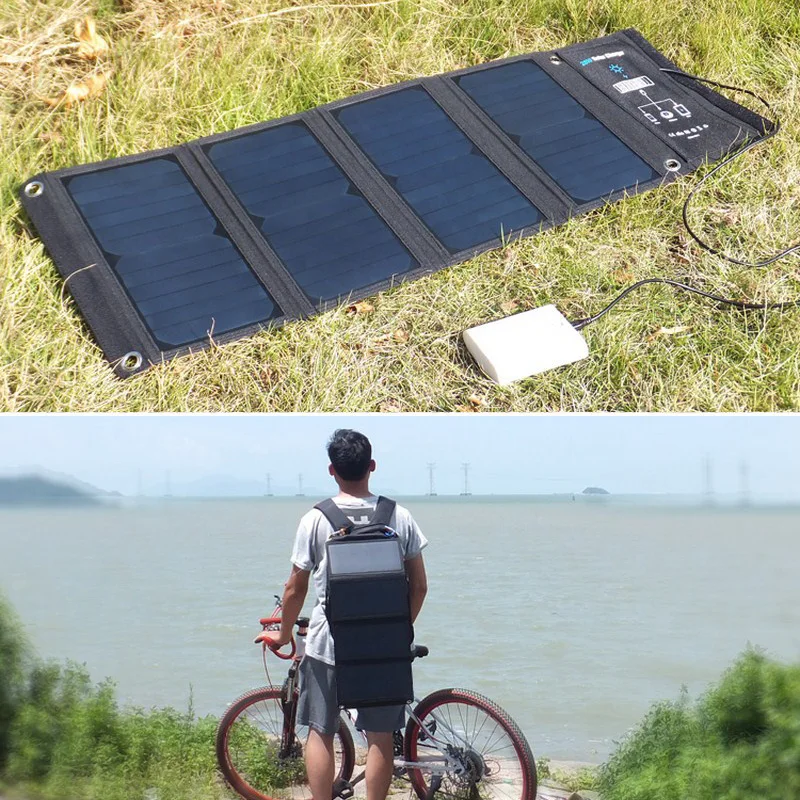  5V 28W Solar Panel Solar Power Bank 3 USB port Solar Charging Solar External Battery Charger for Xi