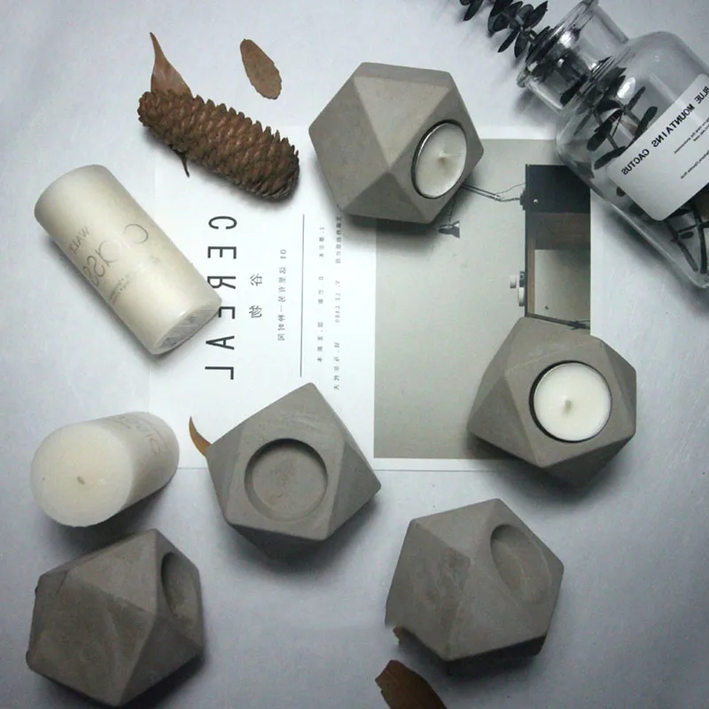 Pinkmore concrete candle holder silicone molds Creative Candlestick