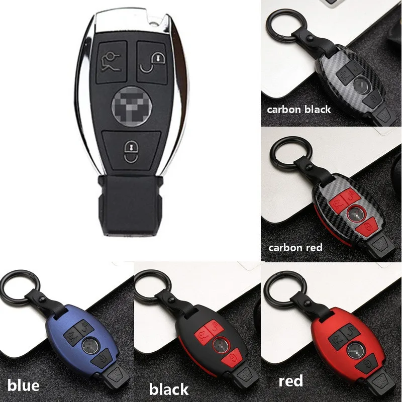 B ABS PC углеродное волокно силикагель чехол для ключей полный круг для Benz c-класс GLA GLC GLK e-класс E200L E300L E320L долговечность - Название цвета: B