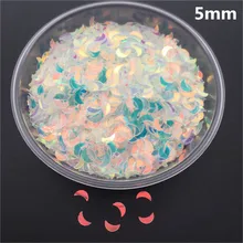 Lantejoulas soltas de pvc, 20g 4mm, formato de lua, para arte em unha, manicure e costura, 20g confete de decoração de casamento