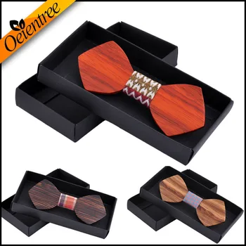 

Factory direct sales of wooden bow tie new pure handmade red afflower pear tree bow tie with 100% solid wood bow tie