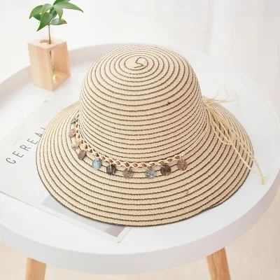 Beige Seioum новые летние женские складные широкие Большие Полями элегантные солнечные шляпы для дам соломенные пляжные кепки - Цвет: Beige