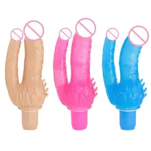 2018 HOT Waterproof Double Vibrating G-spot Dildos For Woman Lesbian Adult Sex Toys L94