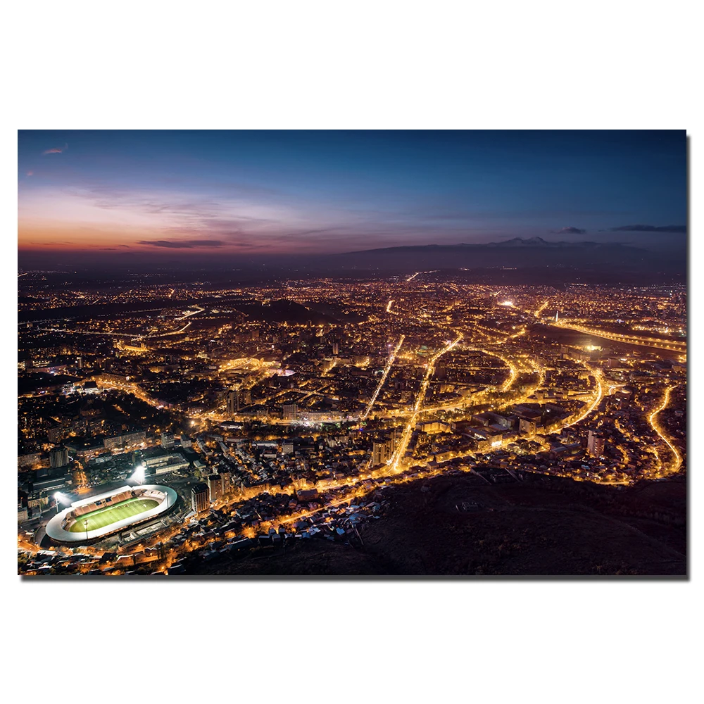 Yerevan Armenia Cityscape плакат в рамке холст картина настенные художественные картины