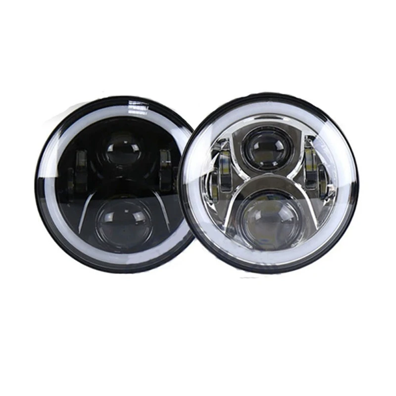 TNOOG 7 дюймов светодиодный набор для преобразования фар с RGB DLR Halo свет для Jeep Wrangler Jk TJ Hummer грузовики мотоциклетная Лампа переднего света