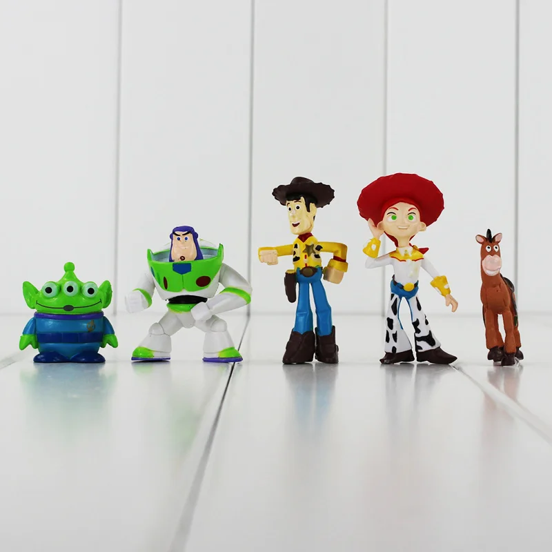 5pcs/lot Toy Story 3 Figure Buzz Lightyear Woody Jessie