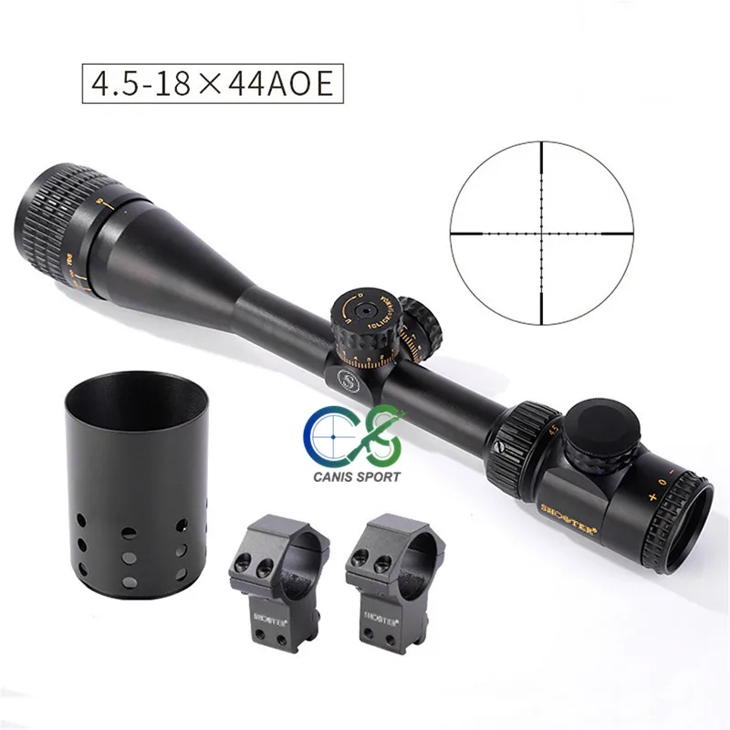Diâmetro do Tubo Atirador Caça Riflescope Objetivo Focus st 4.5-18x44aoe Preto 1 Polegada Âmbito Tiro Gs1-0352 4 Cheap Lunetas Riflescopes