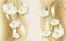 Golden European pattern Phalaenopsis 3d stereo TV background wall wall papers home decor designers Golden European pattern Phalaenopsis 3d stereo TV background wall wall papers home decor designers