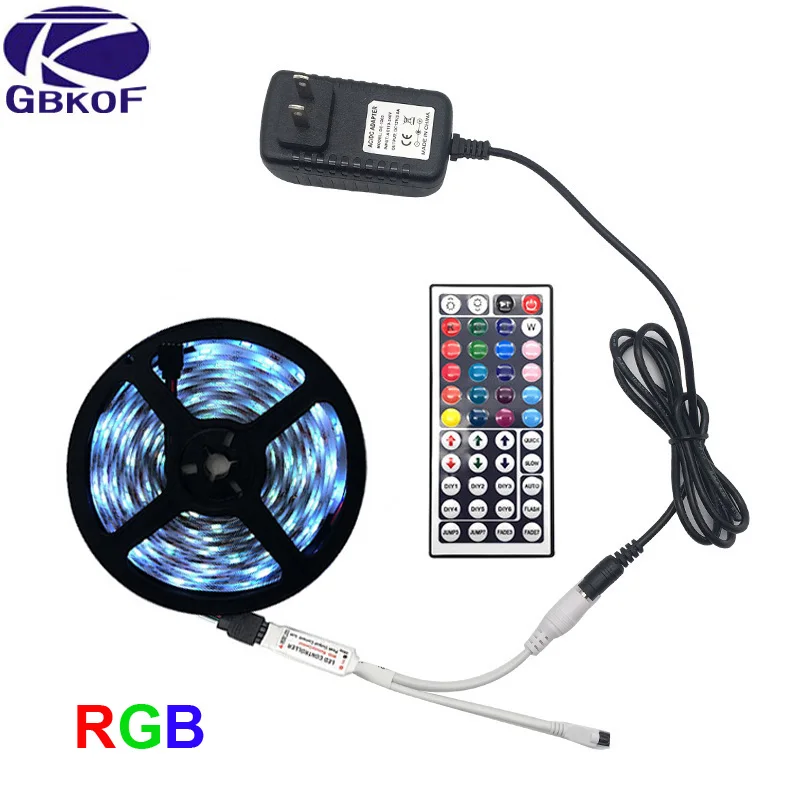 SMD5050 RGB светодиодный светильник 5 м 10 м 30 светодиодный s/M DC 12 В лента Диодная Гибкая Водонепроницаемая 44 клавиши контроллер адаптер