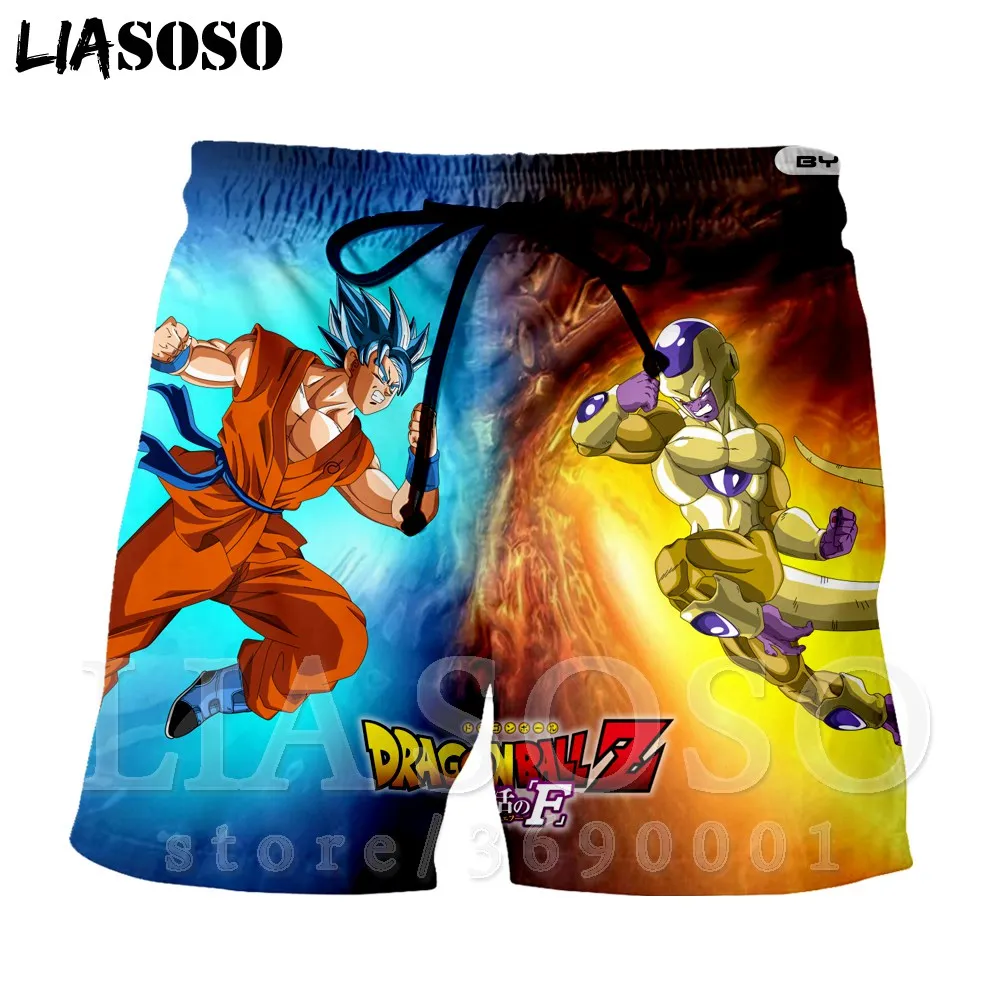 LIASOSO 3d принт аниме Dragon Ball Super Goku Vegeta Zamasu Frieza мужские шорты пляжные шорты бордшорты брюки X0955