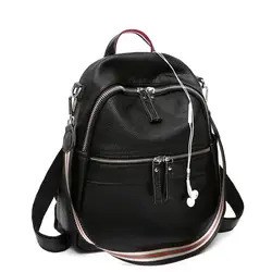 Высокое качество для женщин рюкзак Наплечная школьная сумка из натуральной кожи путешествия Студент школьный рюкзачок пояса натуральной