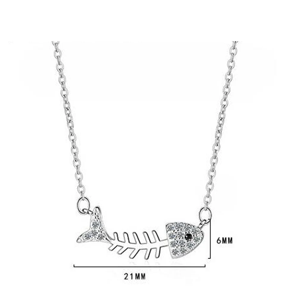 charm pendants necklaces fish bone (2)