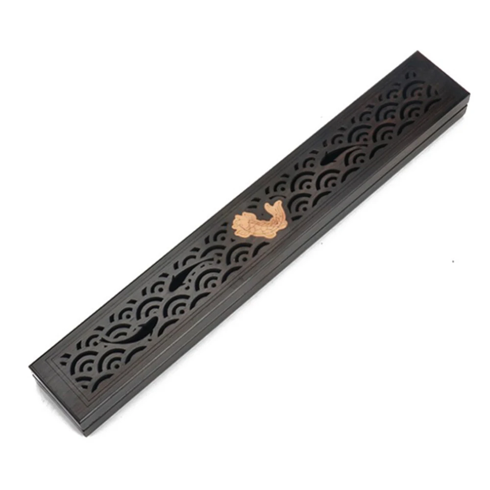 

Hand Carving Bamboo Incense Burner Case Hollow Stick Incense Plate Holder Joss Stick Box Lying Censer For Home Decor Living Room
