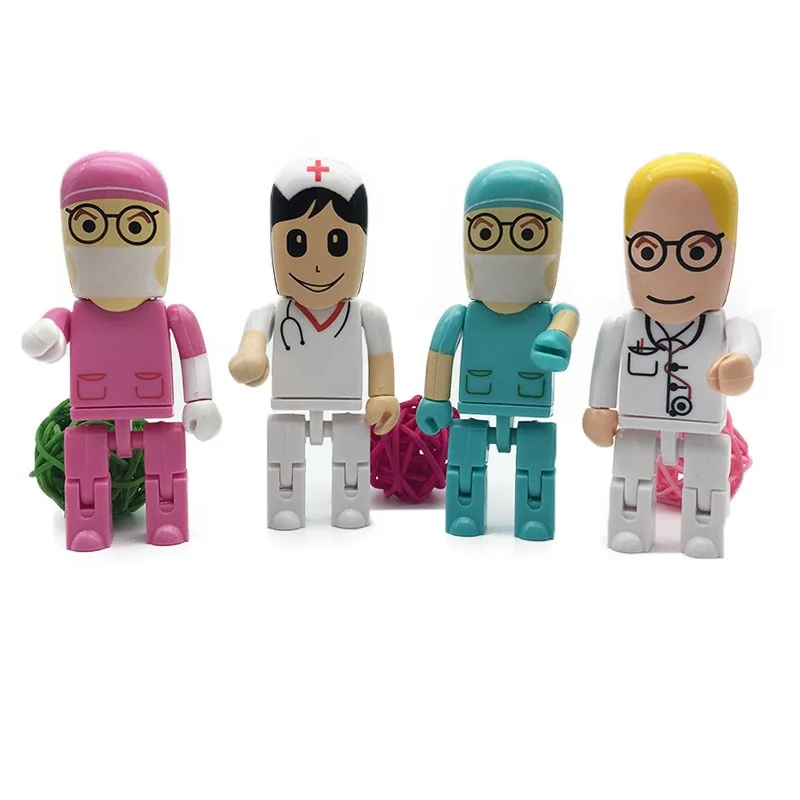 

cartoon doctor nurse series USB Flash drive portable device USB 2.0 4GB 8GB 16GB pen drive 32GB 64GB pendrive flash memory stick