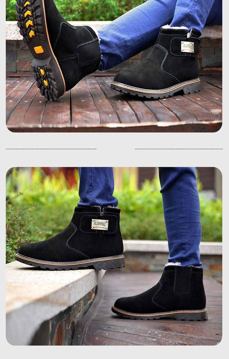Brand Men's Boots Quality Male Shoes Suede Leather Drive Shoe Warm Fur Winter Casual Snow Bot Man Mens Ankle Boots (23)