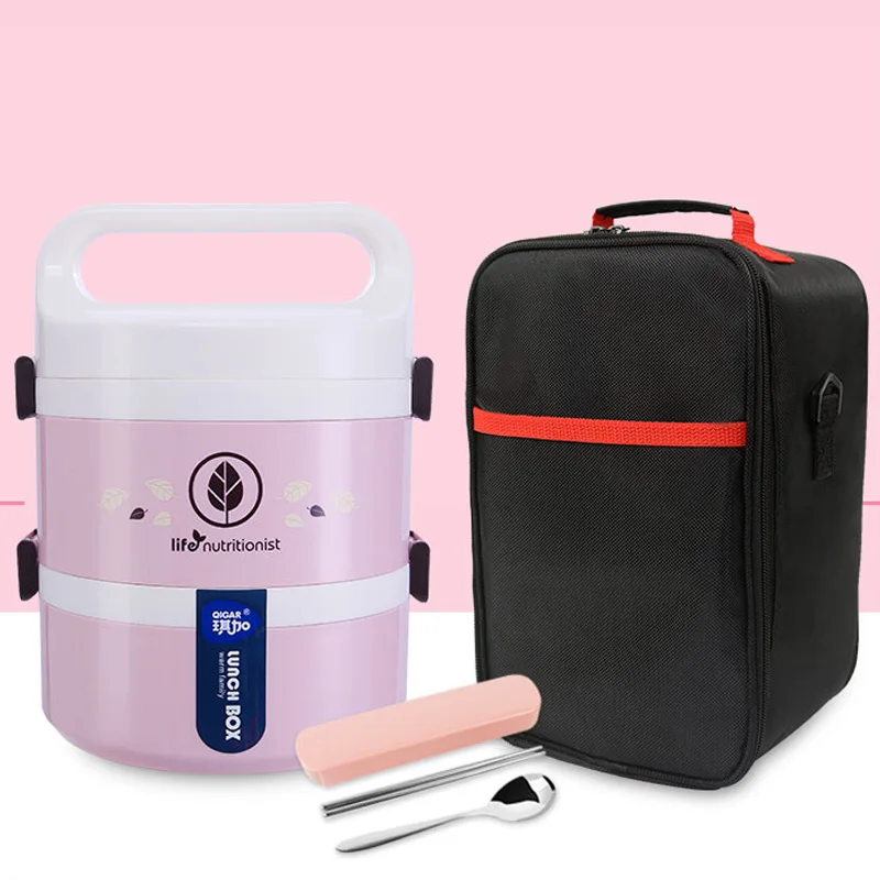 2 Layer Pink Герметичные микроволновые Ланчбокс пластиковые детские контейнеры для хранения еды из нержавеющей стали Ланч-бокс Bento термо-теплоизолированные Япония - Цвет: 2 Layer Pink