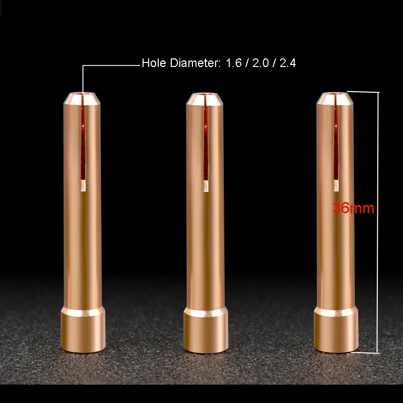 

Free Shipping 10Pieces/Lot QQ150 TIG Welding Torch Accessories Red Pure Copper / Brass Tungsten Needle Clip