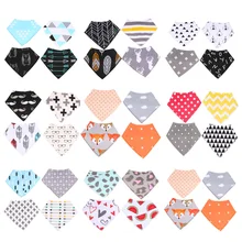 4 шт./лот слюнявчик детские нагрудники бандана слюни треугольные нагрудники для слюни и прорезывания зубов стрелка волна Треугольники хлопок аксессуары