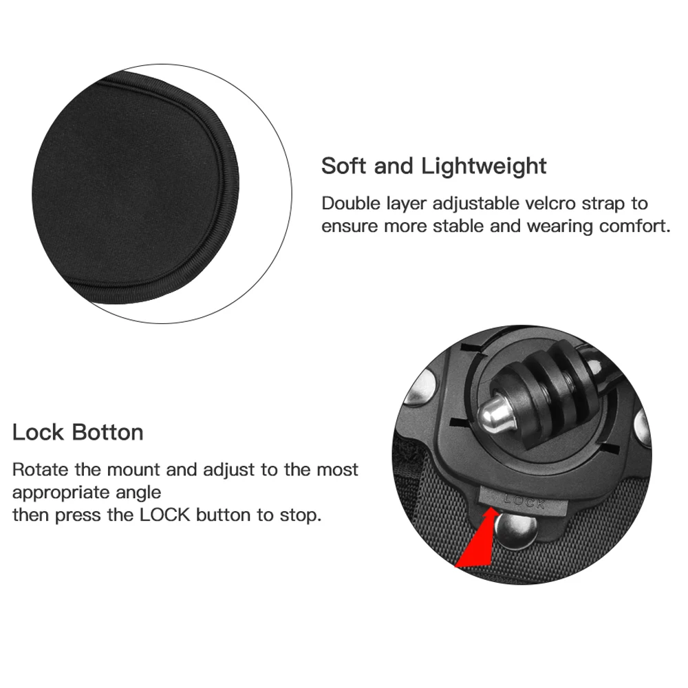 SHOOT 360 Degree Rotation Hand Wrist Strap for GoPro Hero 9 8 7 5 Session Xiaomi Yi 4K Lite SJ4000 H9r Arm Belt Go Pro Accessory-3
