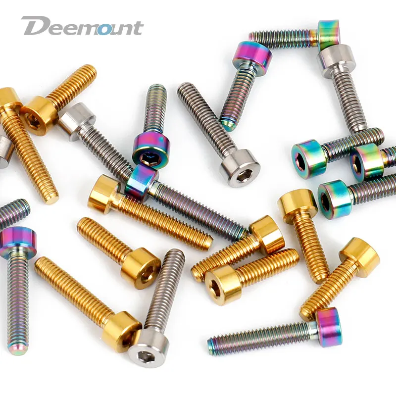 Deemount Ti TC4 البراغي M4 * 13.5 M4 * 20 رأس سداسي ل دراجة التحول كابل تحديد MTB الطريق دراجة أجزاء derailleur كابل التيتانيوم مسامير