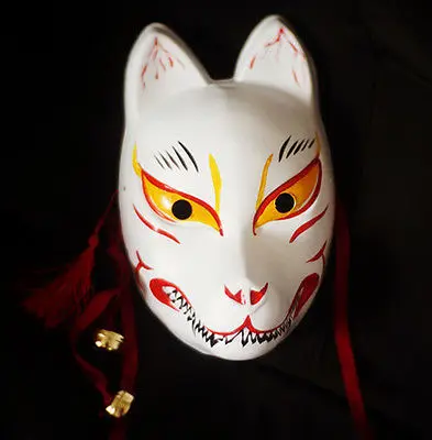 Полное лицо ручная роспись японская лиса маска Демон Маска кицунэ для косплея и маскарада Noh - Цвет: style7