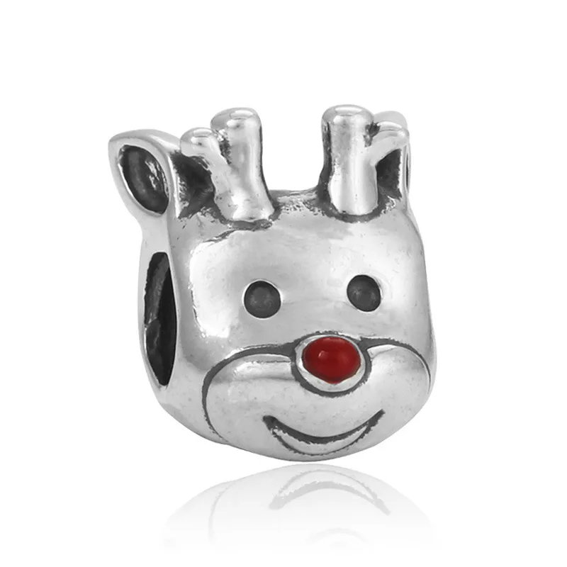 

christmas gift deer elk big hole beads plata de ley 925 charms european charms style bracelet bead ENM358