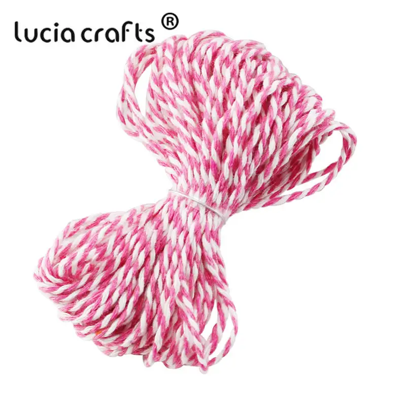 Lucia crafts распродажа! Двойной Цветной хлопковый шпагат для пекаря, хлопковые шнуры, нитка для шпагата, сделай сам, 10 м/упак. W0403