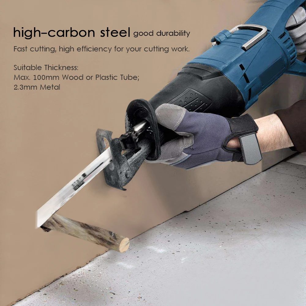 

Wood Metal Reciprocating Saw Blade Set Fast Cutting jig saw band saw 3pcs 6" 6TPI + 2pcs 8" 6TPI + 2pcs 6" 10TPI + 3pcs 6" 18TPI