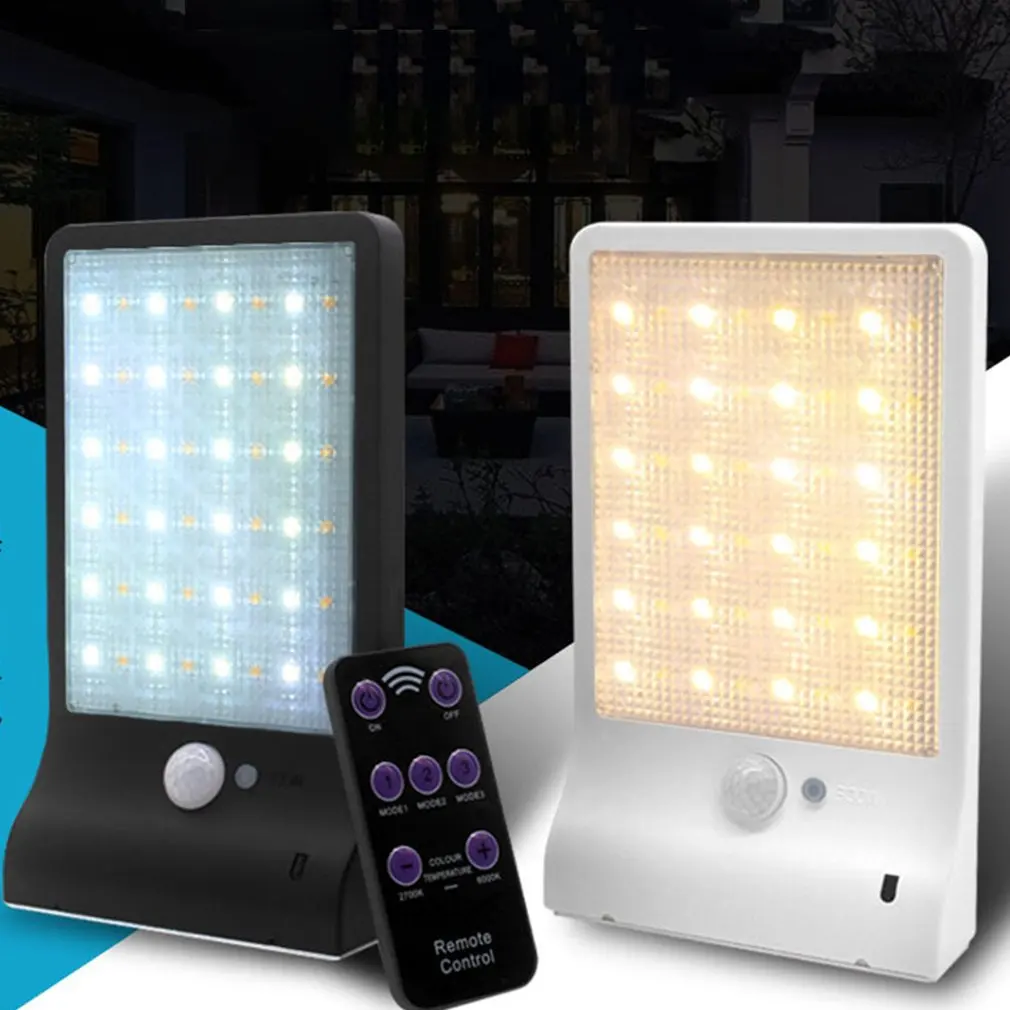 48LED Солнечная лампа индукция человека Открытый водонепроницаемый уличный