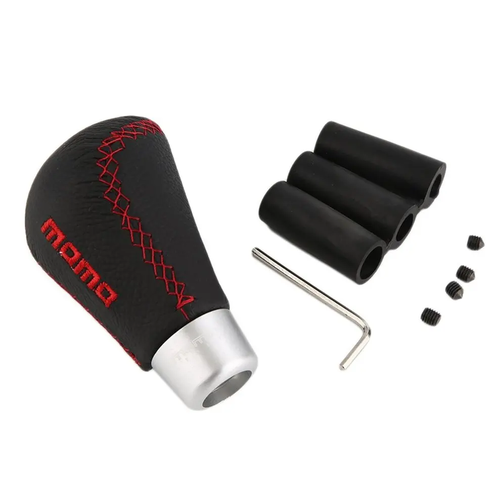 

Universal Black PVC Leather With Red Stitched Automatic Drive Car Gear Shift Leather Knob Upgrade Your Driving Feeling Hot