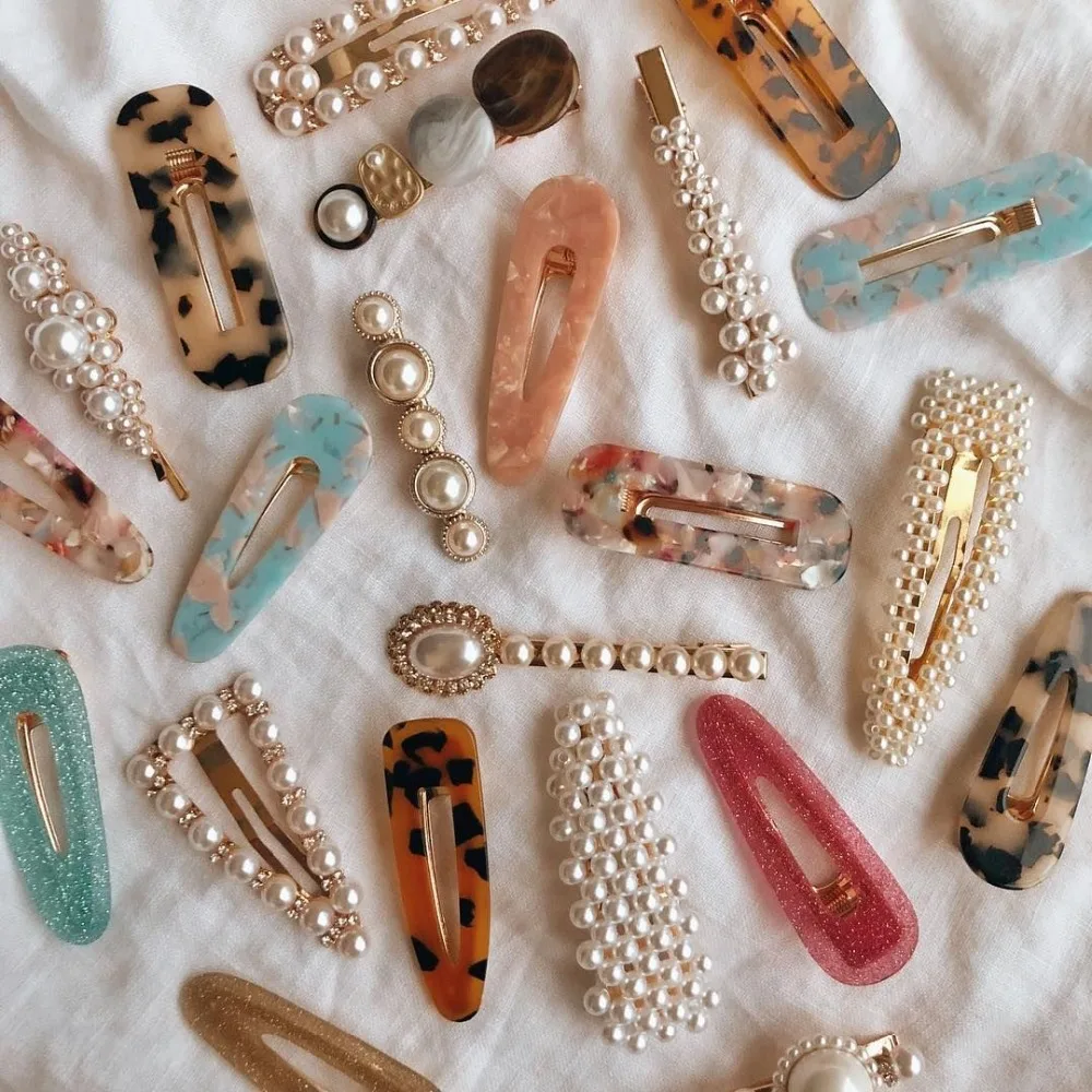 

Dvacaman Leopard Print Resin Barrettes for Women Pearl Clip Pins Hairband Wedding Bridal Party Hairwear Baby Girls Gift INS 2019