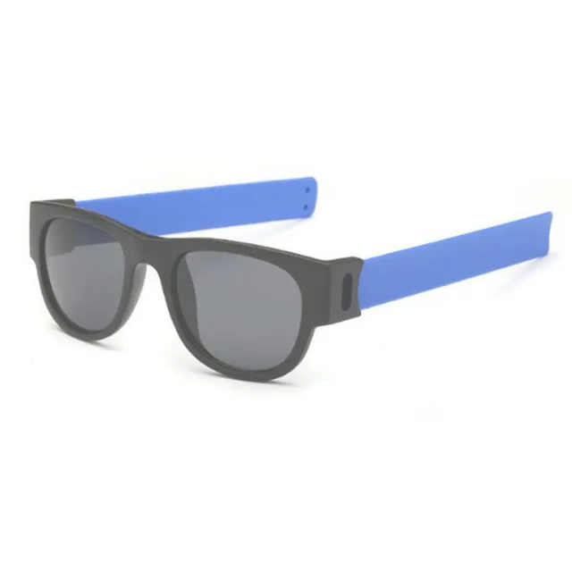 Foldable Sunglasses Flexible Silicone Frame and Temples with Polarized Lenses Roll and Clip On