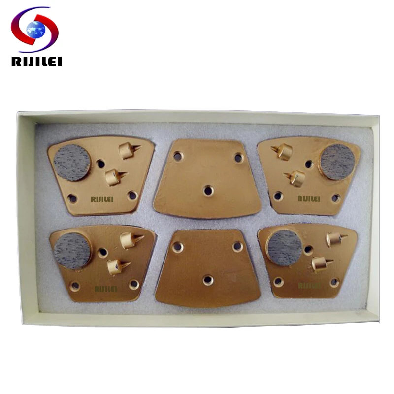RIJILEI 12PCS/Set PCD Diamond grinding disk Tipped Grinding Disc Plate for Removing Epoxy Glue Paint on Concrete Floor PCD3B